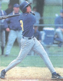 Nate Sharpless takes a cut druing Tuesday's playoff game against Wissahickon; photo by Amy Dragoo.